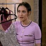 Valentina’s lilac top with pearl buttons on How I Met Your Father