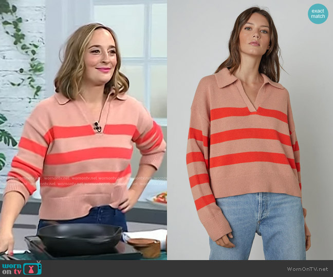 Velvet by Graham & Spencer Lucie Striped Sweater worn by Gaby Dalkin on Today