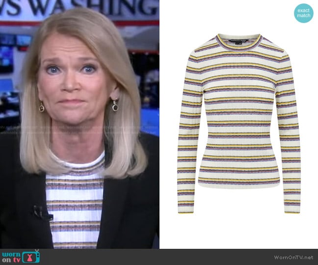 Veronica Beard Iredell Long-Sleeve Top worn by Martha Raddatz on Good Morning America