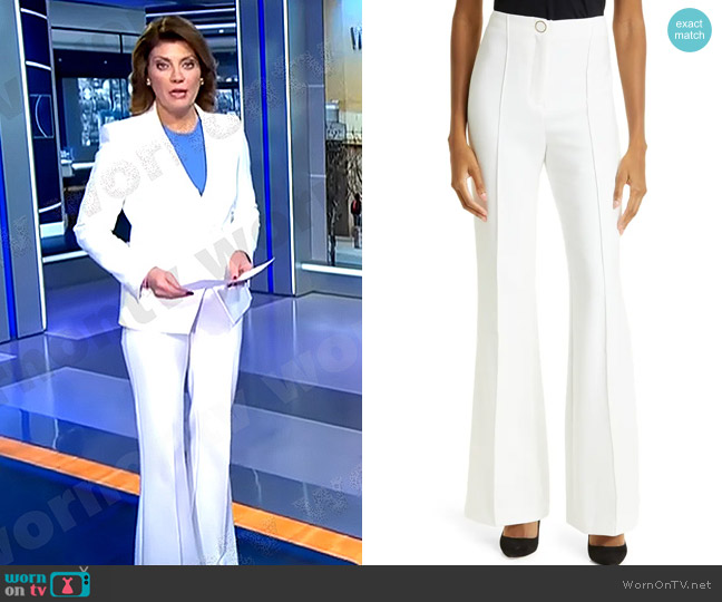 Veronica Beard Judy Flare Hem Pants worn by Norah O'Donnell on CBS Evening News