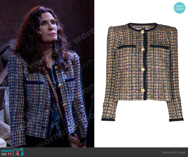 Veronica Beard Lars Tweed Jacket worn by Hope Williams (Kristian Alfonso) on Days of our Lives