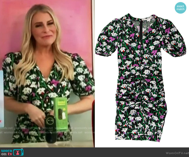 Veronica Beard Floral Print Mini Dress worn by Sadie Murray on Extra