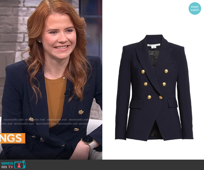 Veronica Beard Miller Jacket in Navy worn by Elizabeth Smart on CBS Mornings