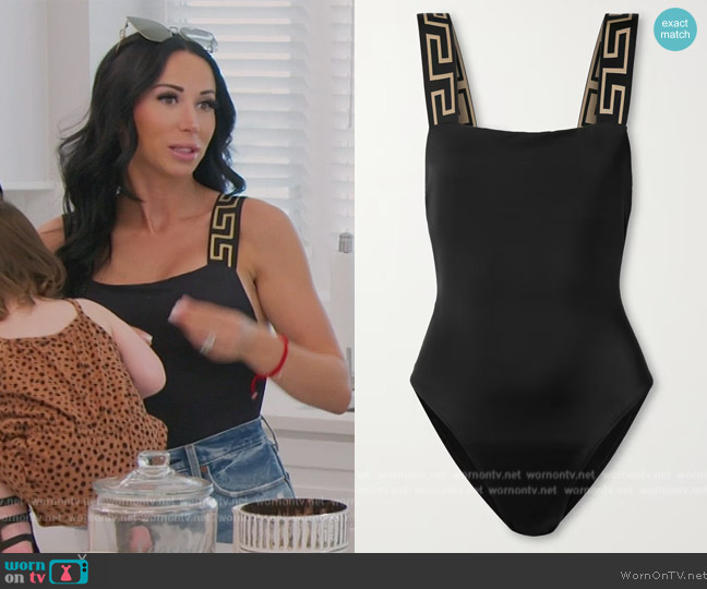 Versace Contrast Straps One Piece Swimsuit worn by  on The Real Housewives of New Jersey