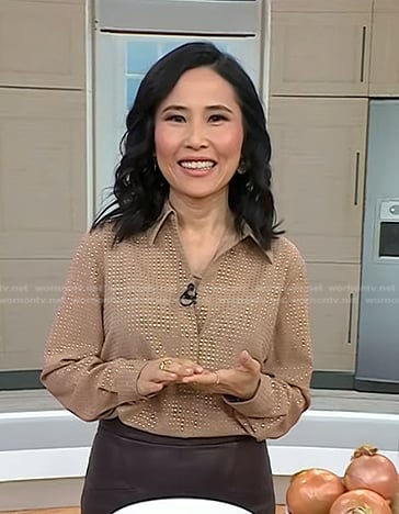 Vicky’s beige embellished shirt on Today