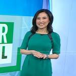 Vicky’s green leather trim dress on Today