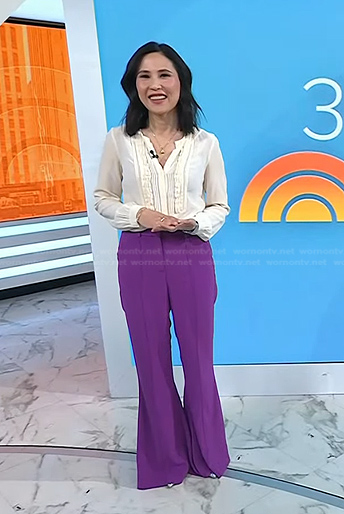 Vicky’s purple flare pants on Today