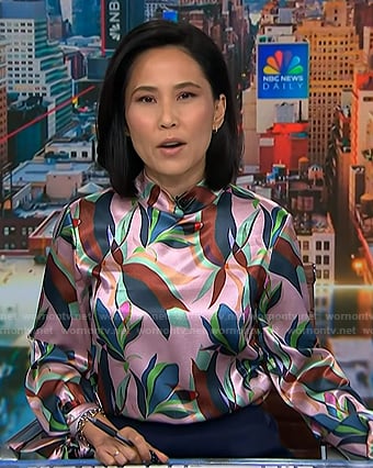 Vicky’s pink floral blouse on NBC News Daily