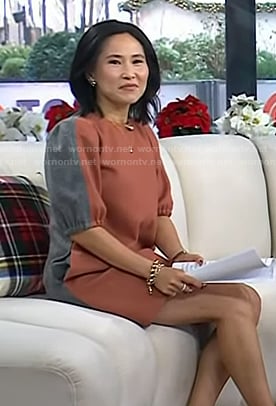 Vicky’s pink puff sleeve shift dress on Today