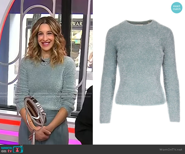 Vince Lurex Soft Eyelash Pullover worn by  Andrea Lavinthal on Today