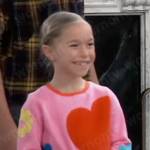 Violet’s heart and flower patch sweatshirt on General Hospital