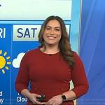 Violeta Yas’s red quarter sleeve dress on NBC News Daily