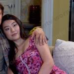 Wendy’s pink floral mini dress on Days of our Lives