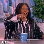 Whoopi’s black stripe shirt on The View