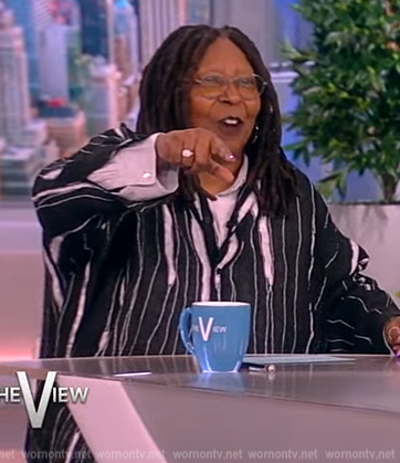 Whoopi’s black stripe shirt on The View