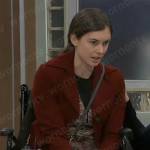 Willow’s marled knit cardigan and red coat on General Hospital