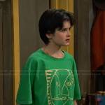 Whinnie’s green printed tee on Bunkd