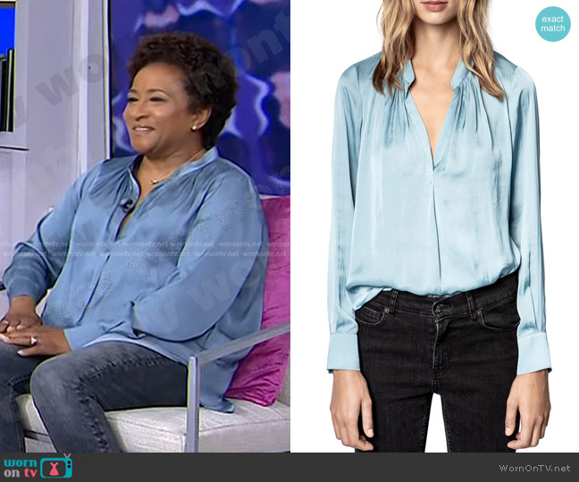 Zadig & Voltaire Tink Satin Tunic Top worn by Wanda Sykes on Today