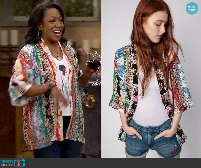 Zadig & Voltaire Tong Jacket worn by Tina (Tichina Arnold) on The Neighborhood
