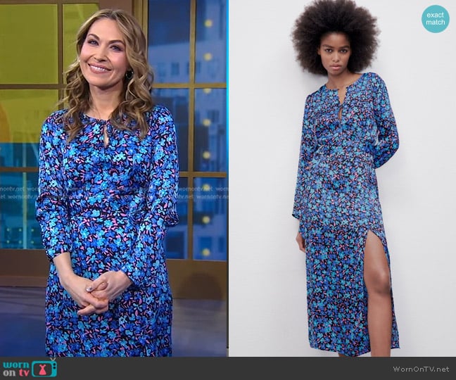 WornOnTV: Lori’s blue floral dress on Good Morning America | Lori