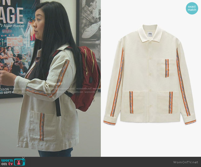 Zara Patterned Overshirt worn by Alice Kwan (Sherry Cola) on Good Trouble