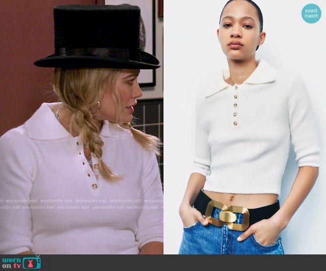 Zara Knit Polo Top worn by Sophie (Hilary Duff) on How I Met Your Father