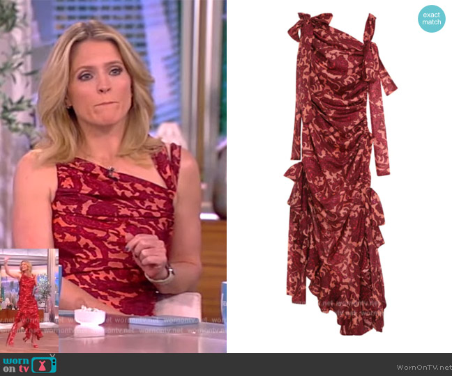 Zimmermann Tiggy Draped Midi Dress worn by Sara Haines on The View
