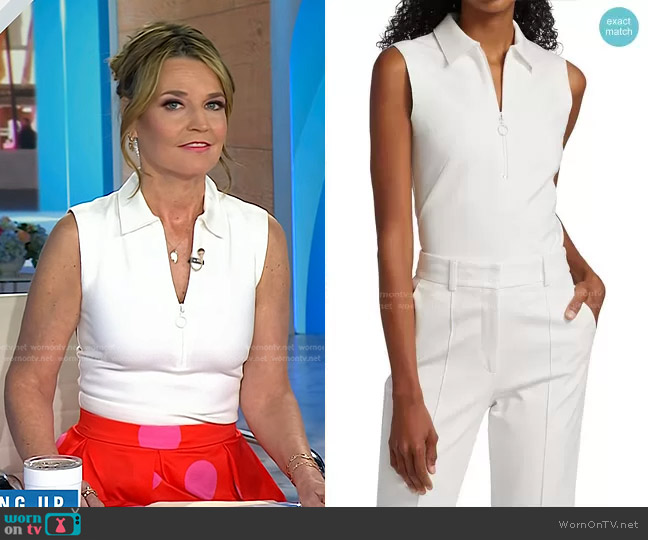WornOnTV: Savannah’s white sleeveless top and red polka dot skirt on ...