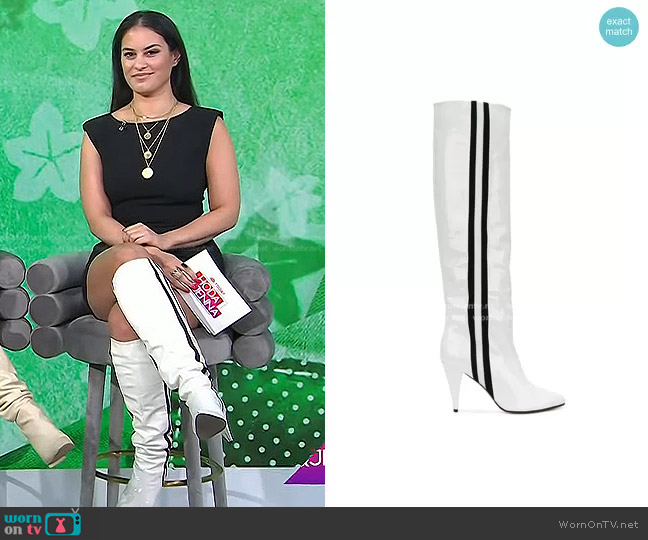 WornOnTV: Donna’s white side striped boots on Today | Donna Farizan