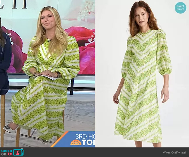 WornOnTV: Jill’s yellow floral chevron dress on Today | Jill Martin ...