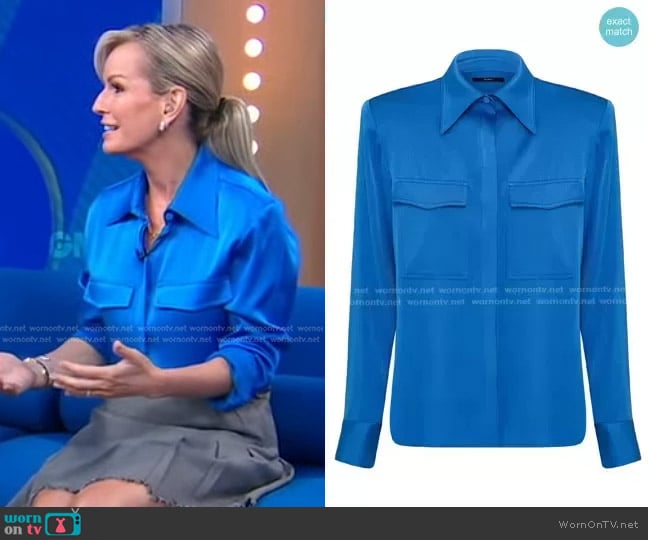 Alex Perry Tenley Satin-Crepe Shirt worn by Dr. Jennifer Ashton on Good Morning America