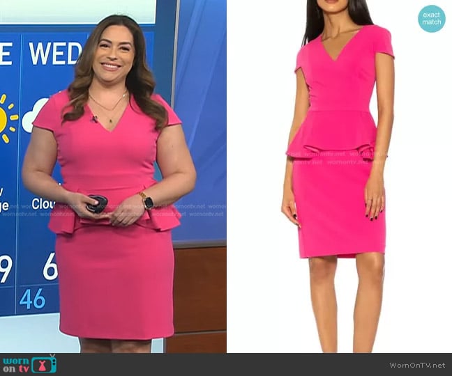 Alexia Admor Willow Peplum Sheath Dress worn by Violeta Yas on NBC News Daily