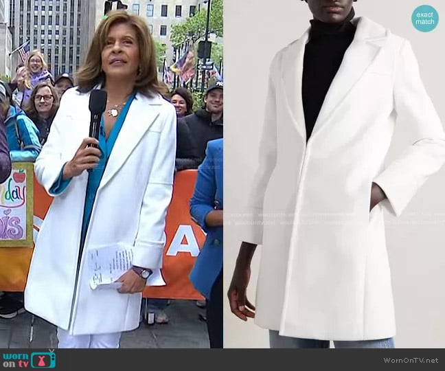 Alice + Olivia Luisana Felted Coat in white worn by Hoda Kotb on Today