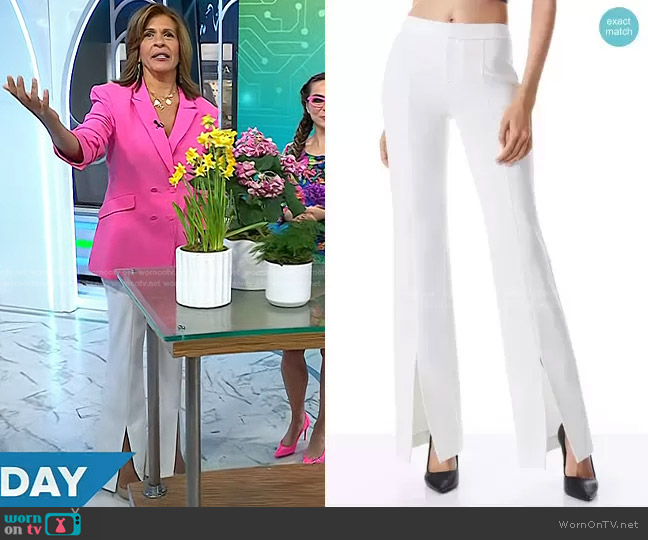 WornOnTV: Hoda’s pink double breasted blazer and white pants on Today ...