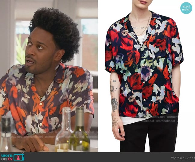 All Saints Rosea Short Sleeve Shirt worn by Noah Koles (Echo Kellum) on Grand Crew