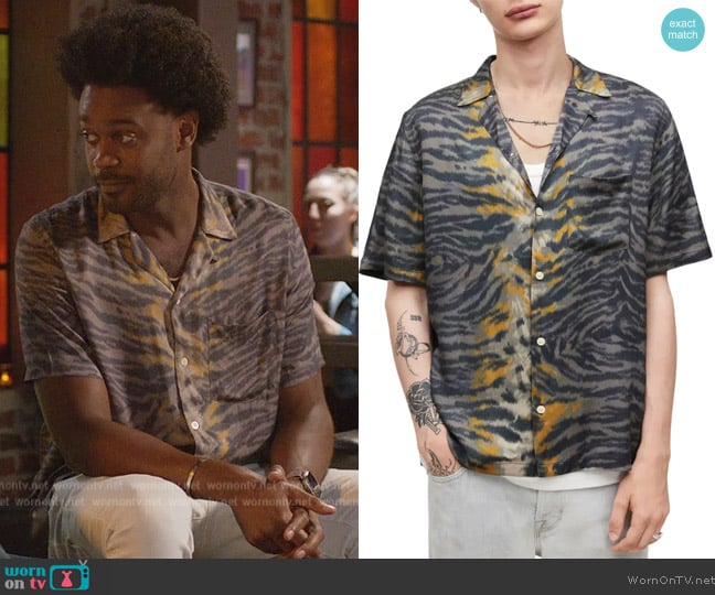 All Saints Baikal Short Sleeve Button-Up Shirt worn by Noah Koles (Echo Kellum) on Grand Crew