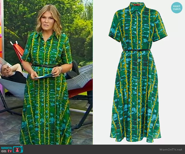 Altuzarra Keira Printed Shirt Dress worn by Tory Johnson on Good Morning America