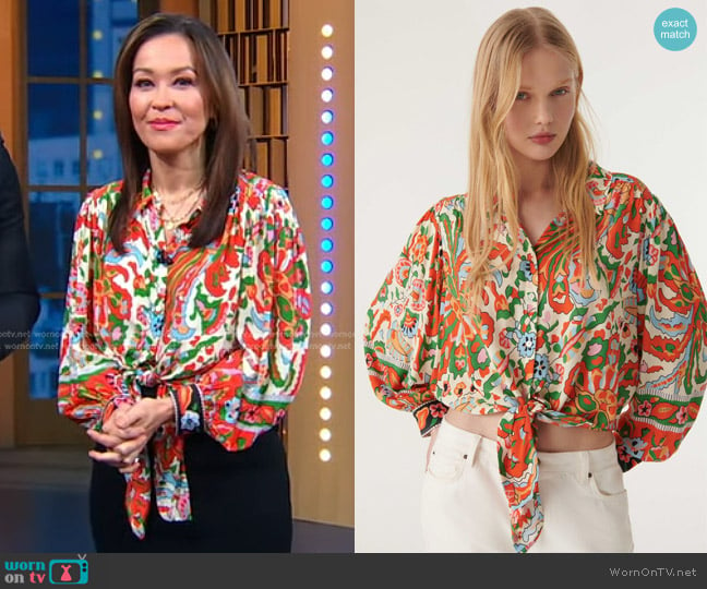 Ba&Sh Martha shirt worn by Eva Pilgrim on Good Morning America