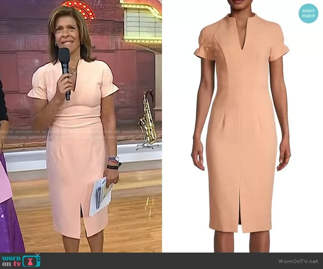 Black Halo Patel Short Sleeve Sheath Dress in Fresco worn by Hoda Kotb on Today