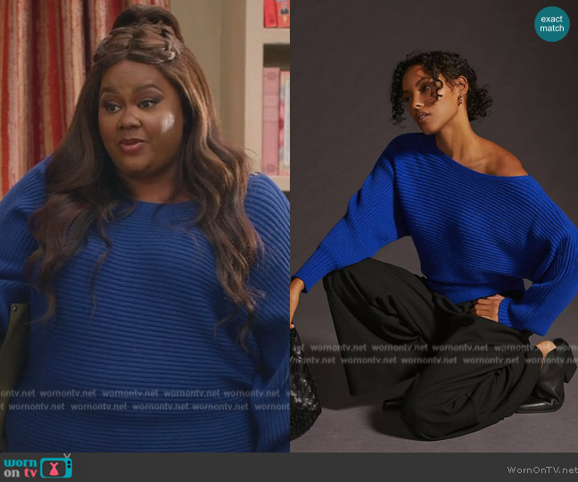 Anthropologie Ribbed Pullover Jumper worn by Nicky (Nicole Byer) on Grand Crew