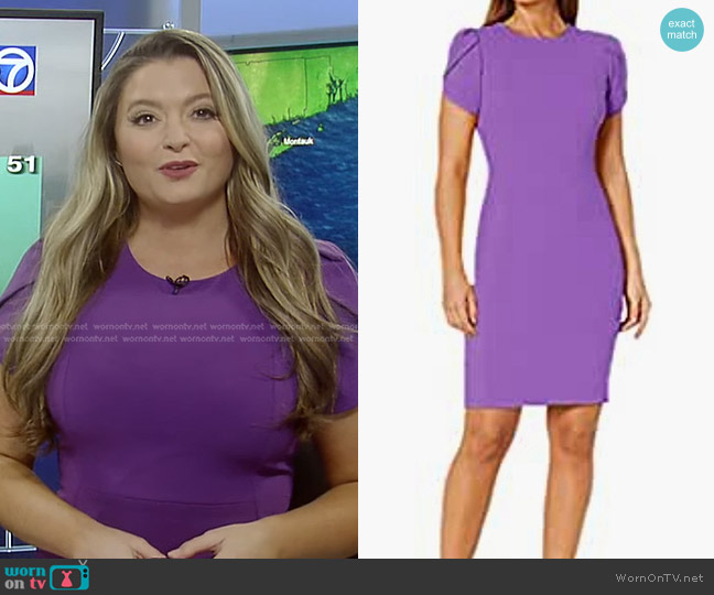 WornOnTV: Dani Beckstrom’s purple tulip sleeve dress on Good Morning ...