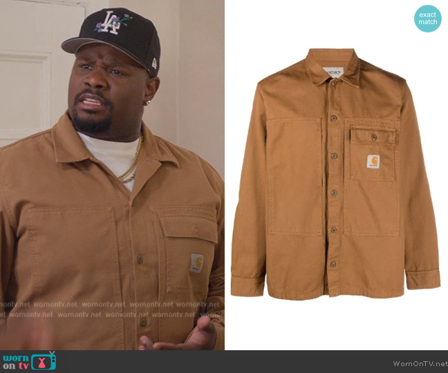 Carhartt Charter long-sleeved shirt worn by Sherm Jones (Carl Tart) on Grand Crew