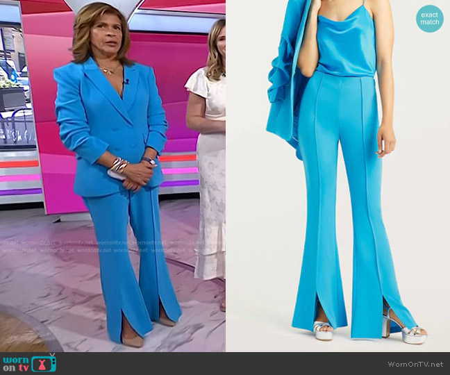 WornOnTV: Hoda’s blue ruched sleeve blazer and cowl neck cami on Today ...