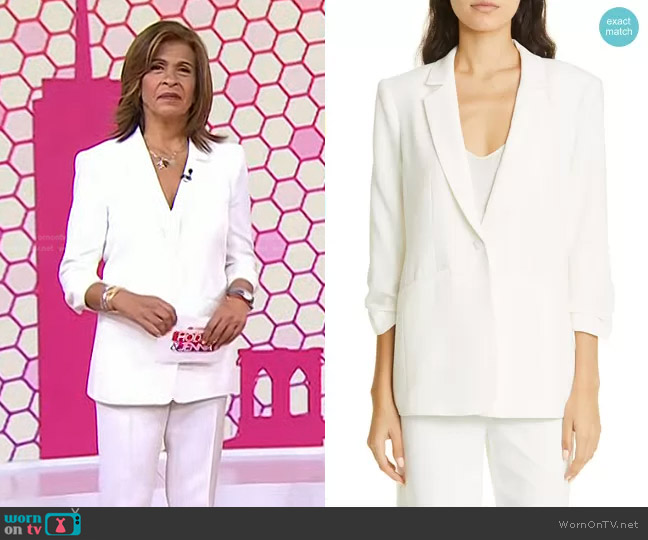 Cinq a Sept Khloe Ruched Sleeve Blazer worn by Hoda Kotb on Today