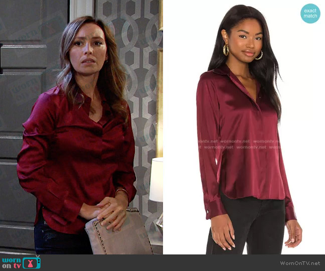 Theory Classic Fitted Shirt worn by Gwen Rizczech (Emily O'Brien) on Days of our Lives