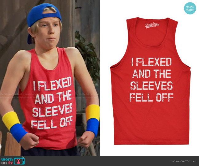 Crazy Dog T-Shirts I Flexed and the Sleeves Fell Off Tank worn by Jake (Luke Busey) on Bunkd