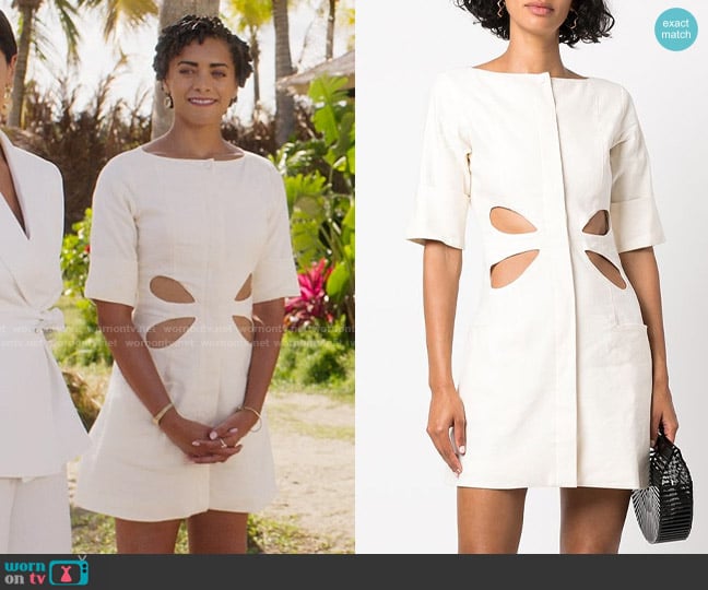 Cult Gaia Alexandra Dress worn by Ruby Akuda (Kiara Barnes) on Fantasy Island