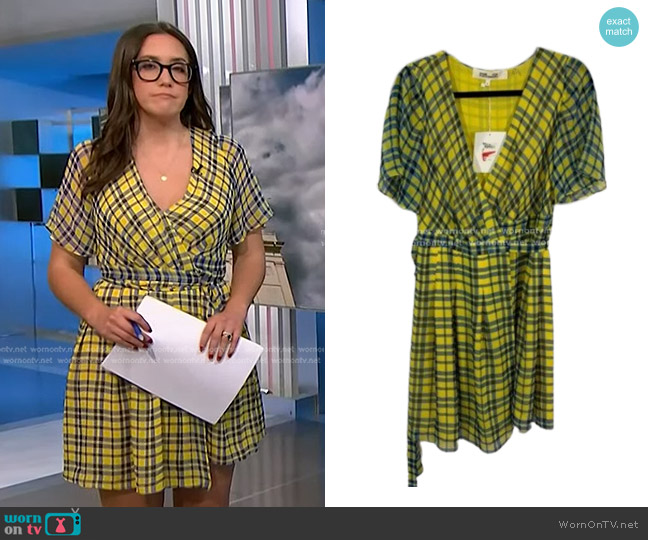 Diane Von Furstenberg Katina Silk Checkered Wrap Dress worn by Savannah Sellers on NBC News Daily