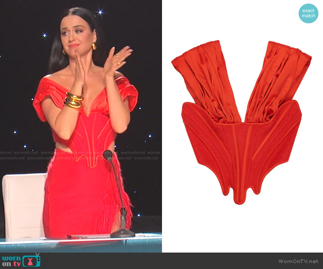 Didu Off-Shoulder Linecut Corset worn by Katy Perry on American Idol