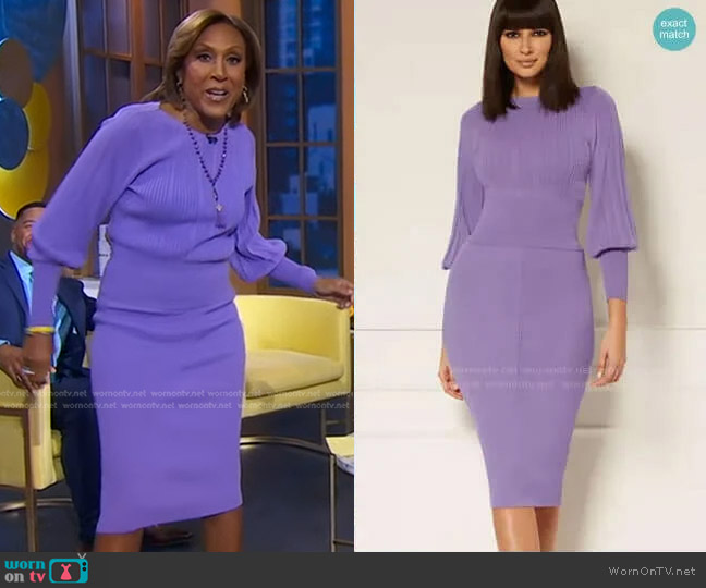WornOnTV: Robin’s lilac sweater and skirt on Good Morning America ...